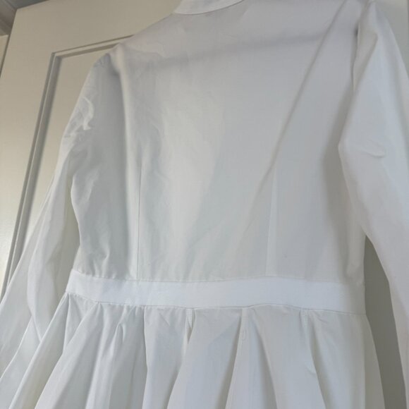NWT Alexander McQueen Mini Shirt Dress Band Collar Fit And Flare White Poplin - Picture 12 of 12